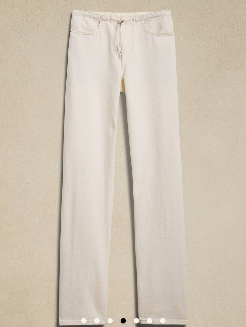 Banana Republic Cream Straight-Leg Drawstring Chinos - Picture 2 of 13